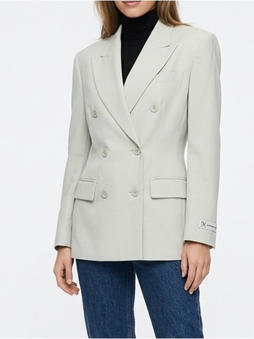 INC International Concepts Cream Double-Breasted Blazer NWT Size 10 Vintage 90’s